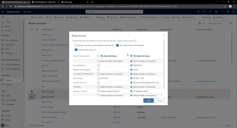 Merge records in Power Apps